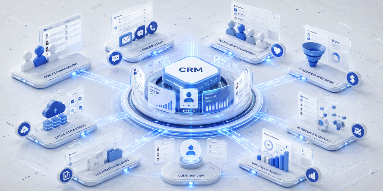 CRM system dashboard