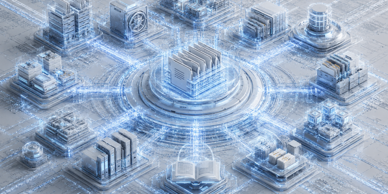Connected documentation infrastructure with centralized records and knowledge systems.